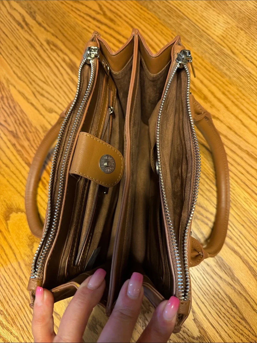 Steve Madden Cognac Leather Mini Satchel